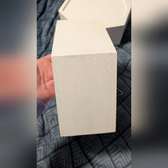 Handmade Blue And Purple Flowers Hexagon Wall Decor (EUC) - Picture 10 of 12